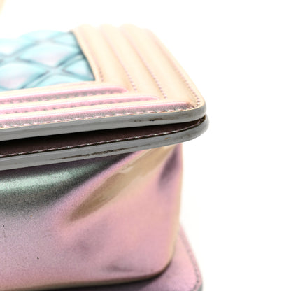 Chanel Iridescent Patent Calfskin PVC Quilted Small Boy Flap Light Purple 11 of 16