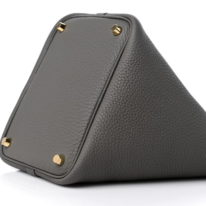 Hermes Taurillon Clemence Picotin Lock 18 PM Gris Meyer 9 of 10