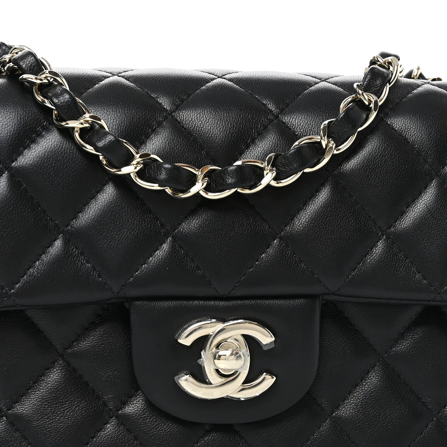 Chanel Lambskin Quilted Mini Rectangular Flap Black 8 of 11