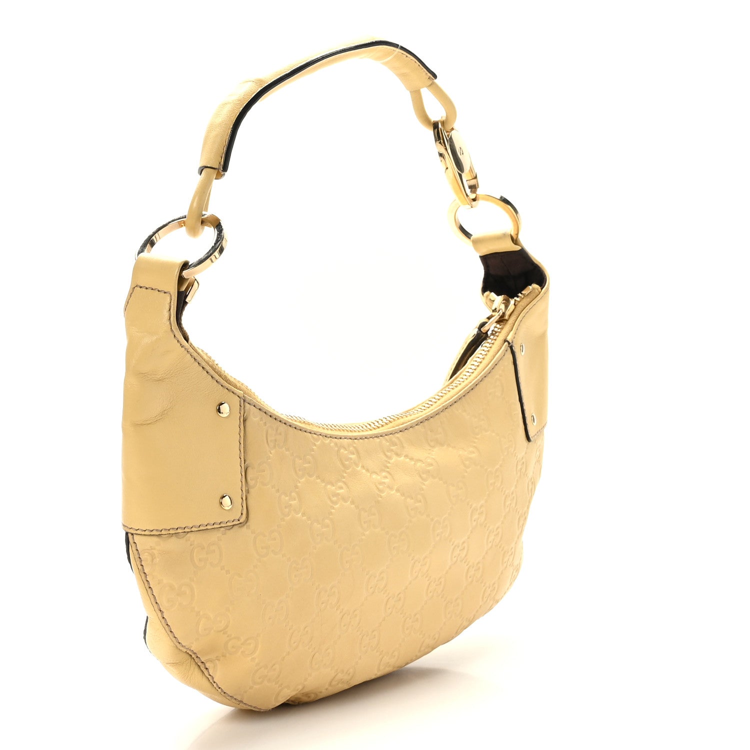 Gucci Guccissima Half Moon Hobo Yellow 3 of 9