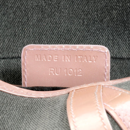 Christian Dior Patent Denim Jeans Saddle Bag Grey Pink 7 of 8