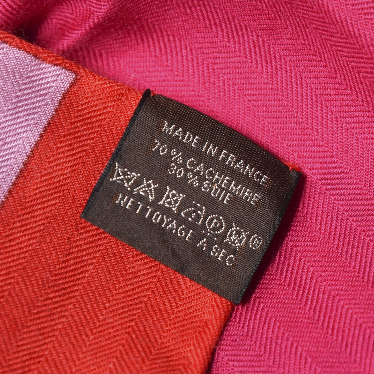 Cashmere Silk Rocabar Shawl 140 Rouge Rose Parme