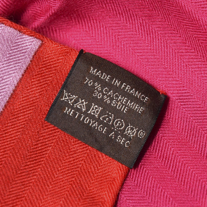 Hermes Cashmere Silk Rocabar Shawl 140 Rouge Rose Parme 5 of 5
