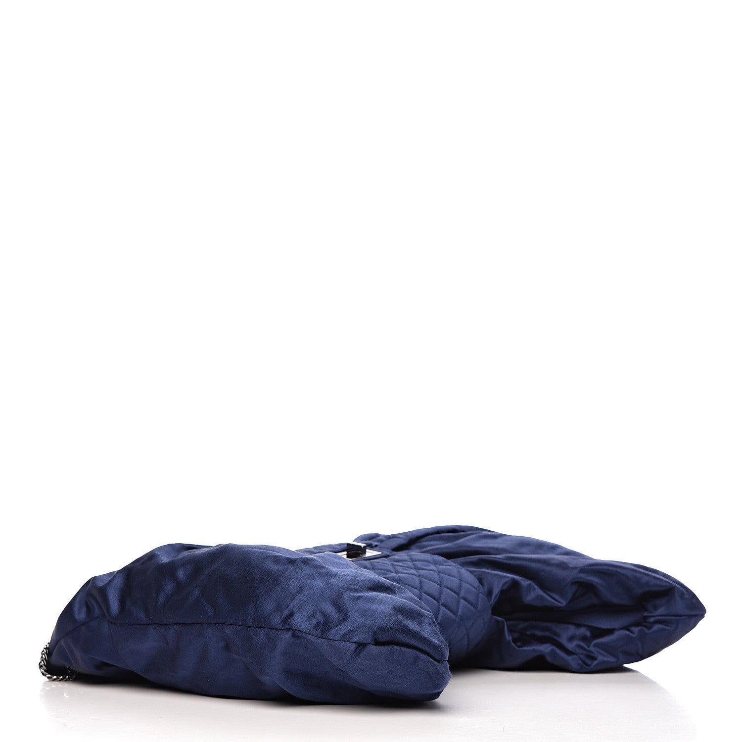 Chanel Satin Large Bow Bag Blue 4 of 10