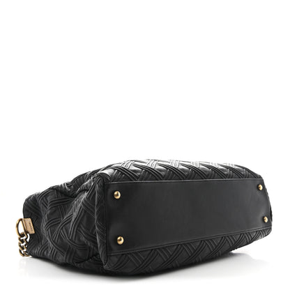 Chanel Calfskin Large Retro Girl Shopping Tote Black 4 of 15