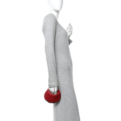 Fendi Vitello Grace Matte Nano Fendigraphy Hobo Charm Scarlet 2 of 10