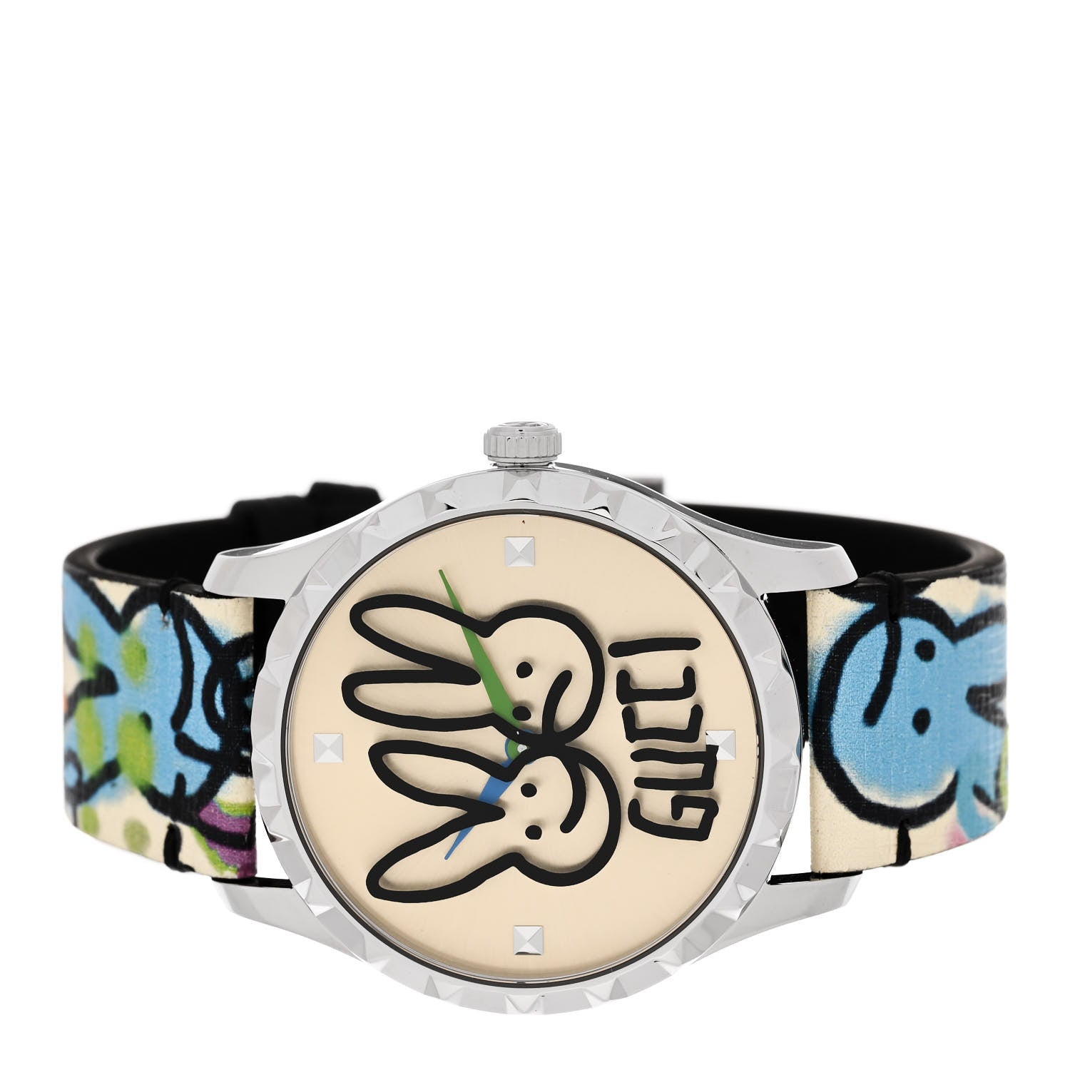 Gucci Stainless Steel Calfskin 38mm G-Timeless Capsule Collection Rabbit Quartz Watch Blue 2 of 5