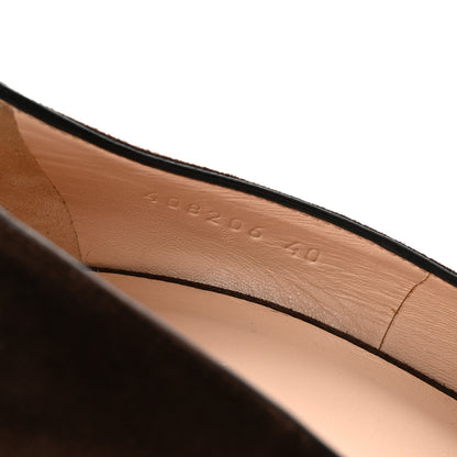 Gucci Kid Scamosciato Pearly GG Marmont Fringe 105mm Loafer Pumps 40 Cocoa 8 of 9