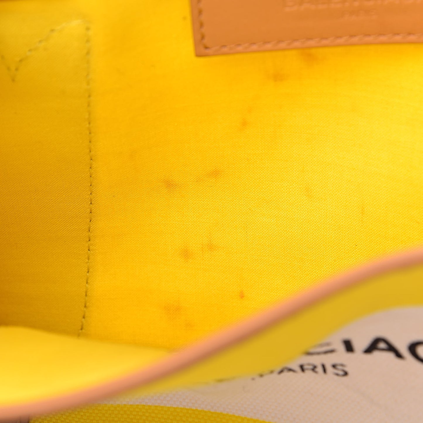 Cotton Canvas Calfskin Navy Cabas XS Yellow