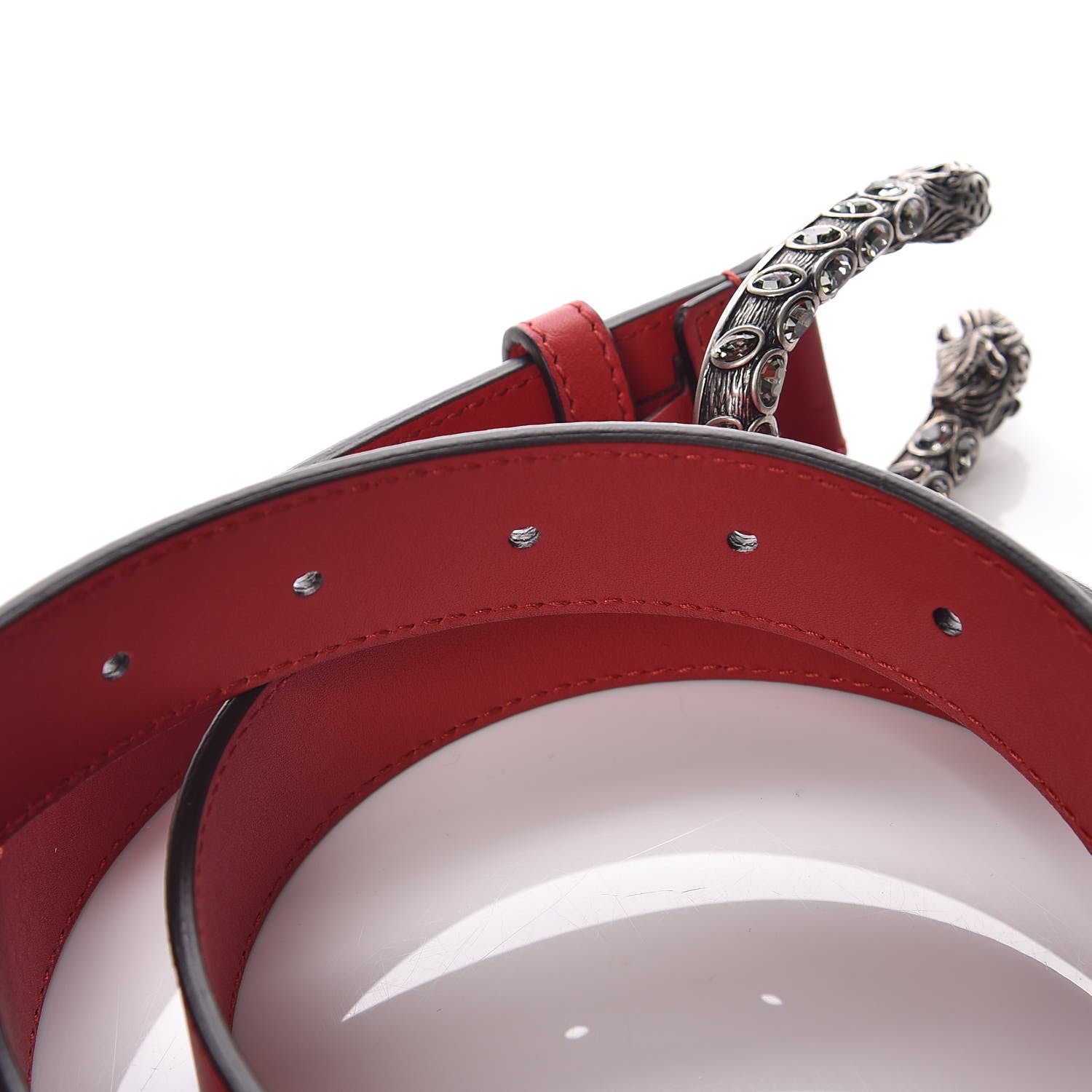 Gucci Moon Calfskin Crystal Dionysus 30mm Belt 85 34 Red 5 of 6