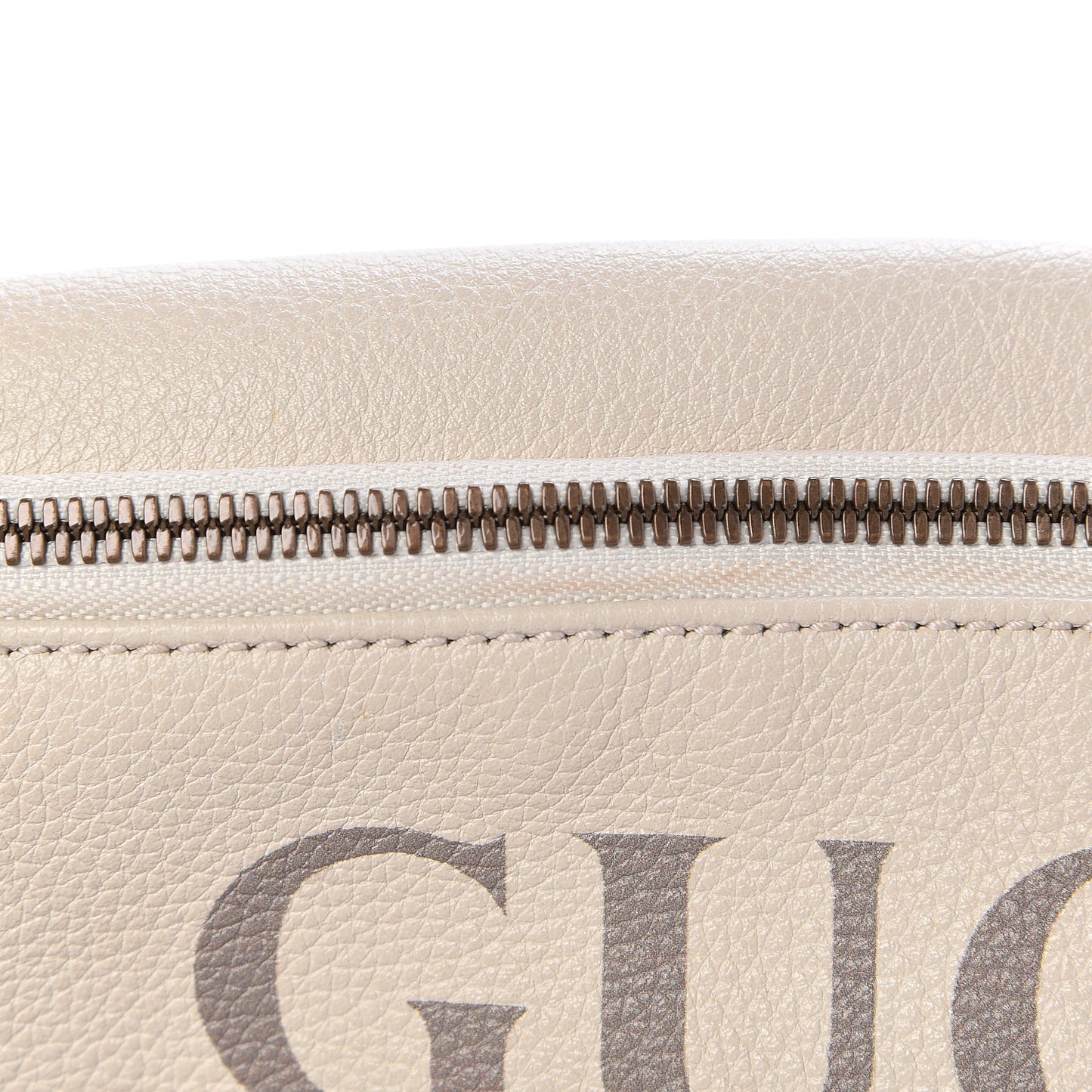 Grained Calfskin Logo Belt Bag White