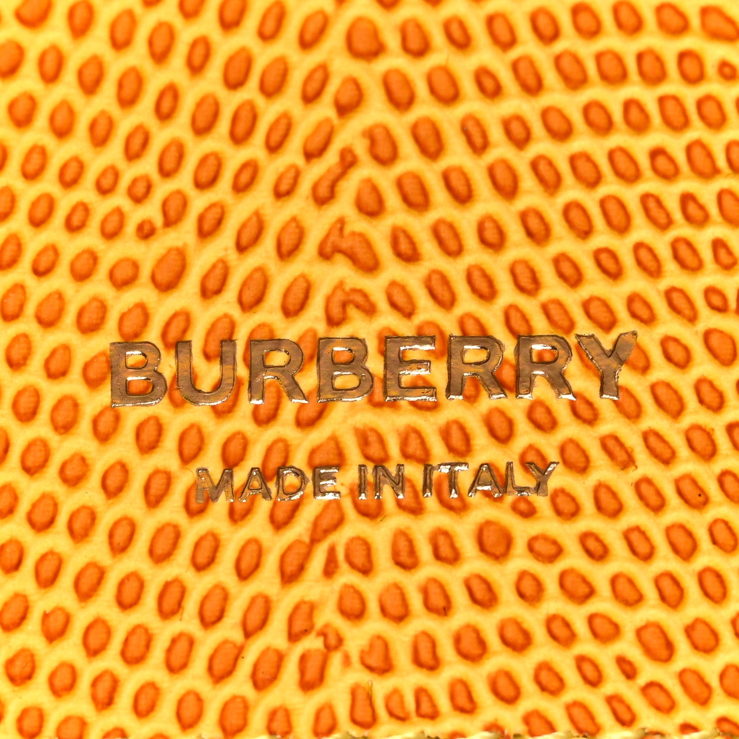 Burberry Calfskin Lizard Embossed Medium London Tote Marigold