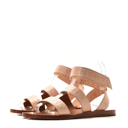 Givenchy Calfskin Logo Ankle Strap Sandals 37 Brown 2 of 10