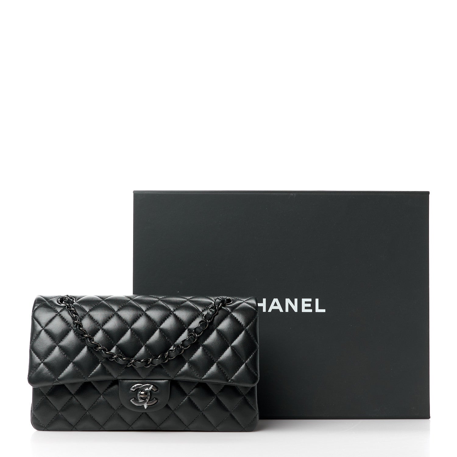 Chanel Lambskin Quilted Medium Double Flap So Black 15 of 15
