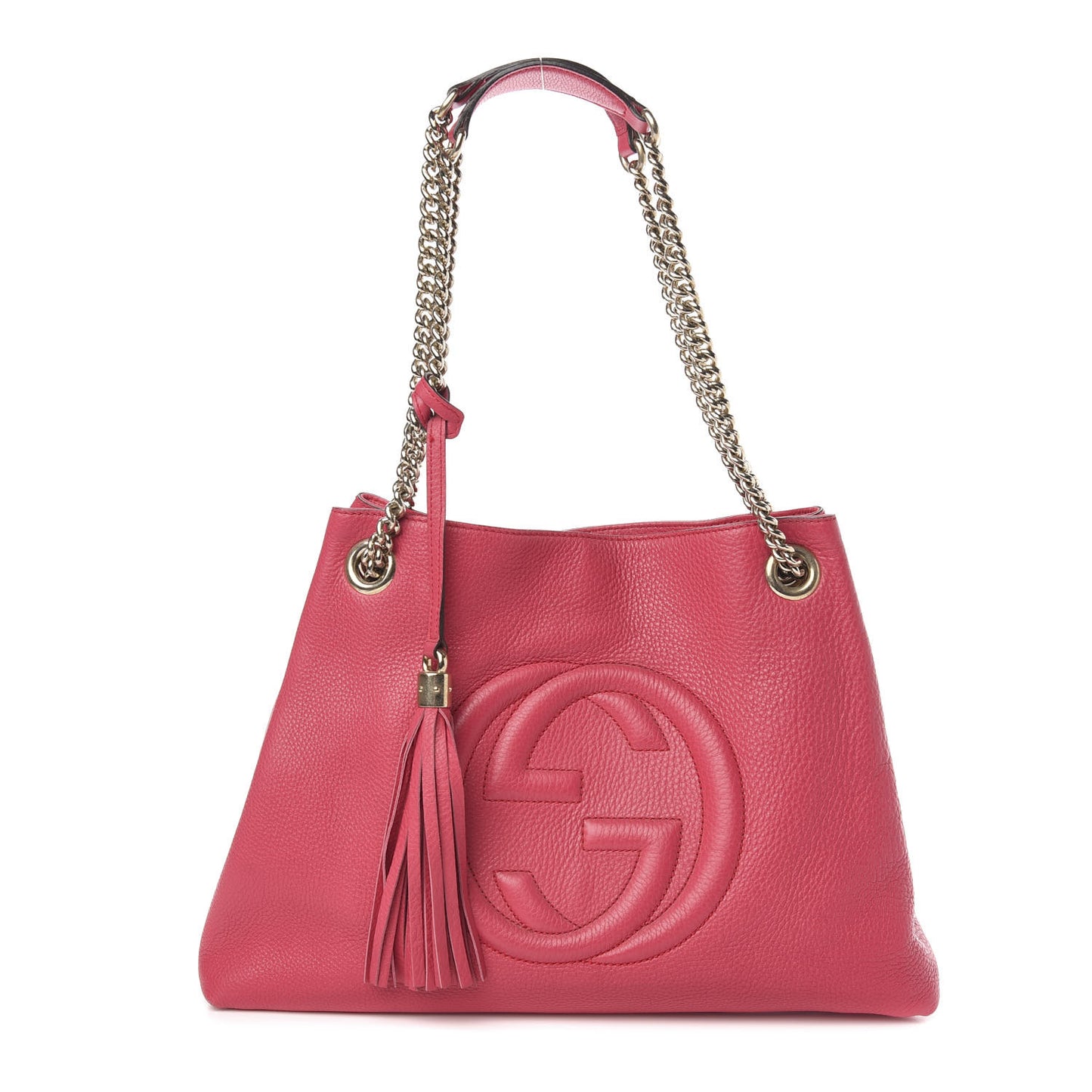 Pebbled Calfskin Medium Soho Chain Shoulder Bag Pink