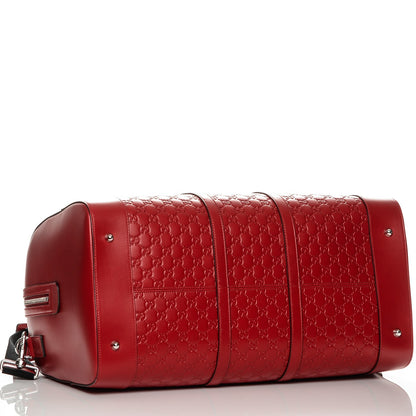 Gucci Guccissima Signature Large Duffle Hibiscus Red 4 of 6