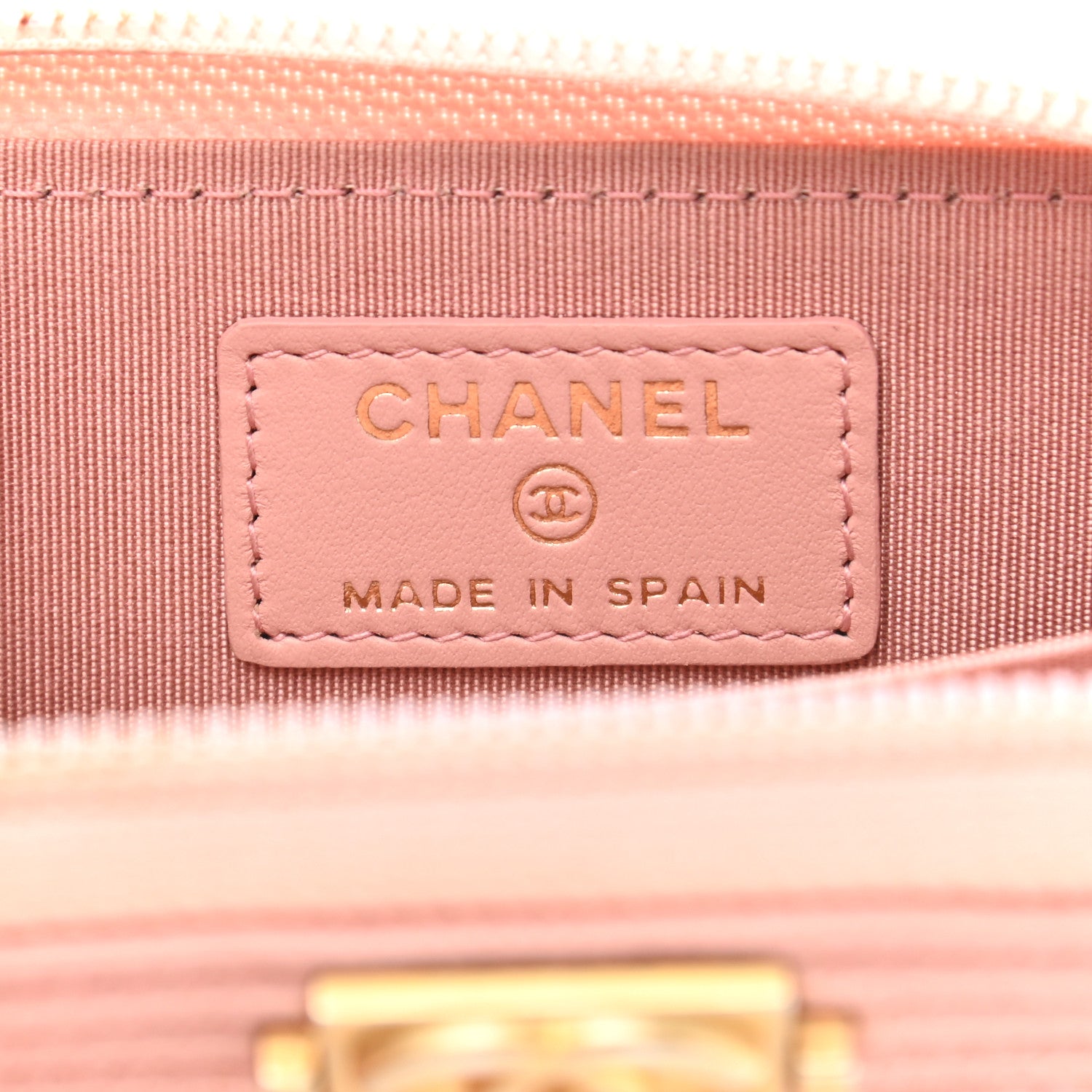 Chanel Caviar Quilted Boy Zip Around Coin Purse Wallet Light Pink 6 of 10