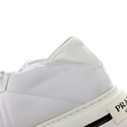 Prada Re-Nylon Spazzolato Rubber Triangle Logo Macro Quilted Mens 35mm Platform Sneakers 6 White 15 of 16