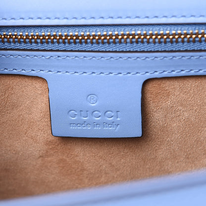 Gucci Calfskin Embroidered Medium Sylvie Top Handle Bag Clear Sky Blue 6 of 9