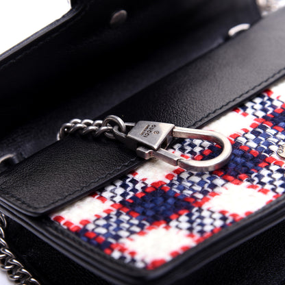 Gucci Vintage Tweed Check Super Mini Dionysus Shoulder Bag White Hibiscus Red Marine 10 of 12