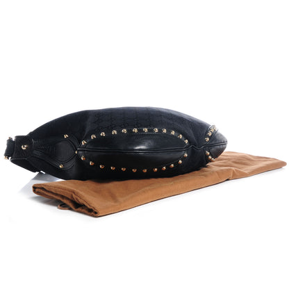 Gucci Monogram Pelham Studded Medium Shoulder Bag Black 4 of 7