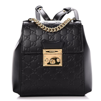 Gucci Guccissima Signature Padlock Backpack Black 1 of 9
