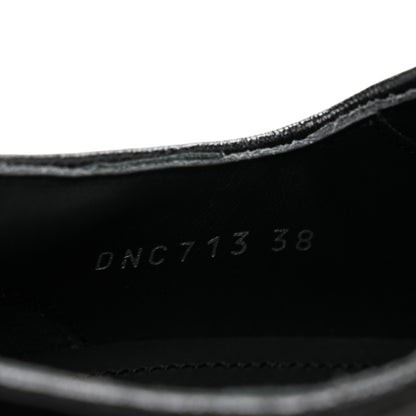 Prada Spazzolato Lace Up 50mm Loafers 38 Black 9 of 10