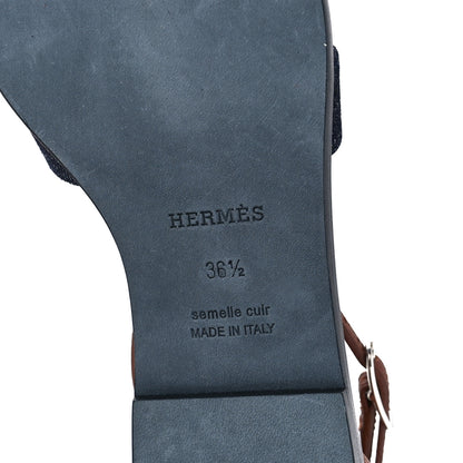 Hermes Denim Santorini Sandals 36.5 Bleu Clair 6 of 9