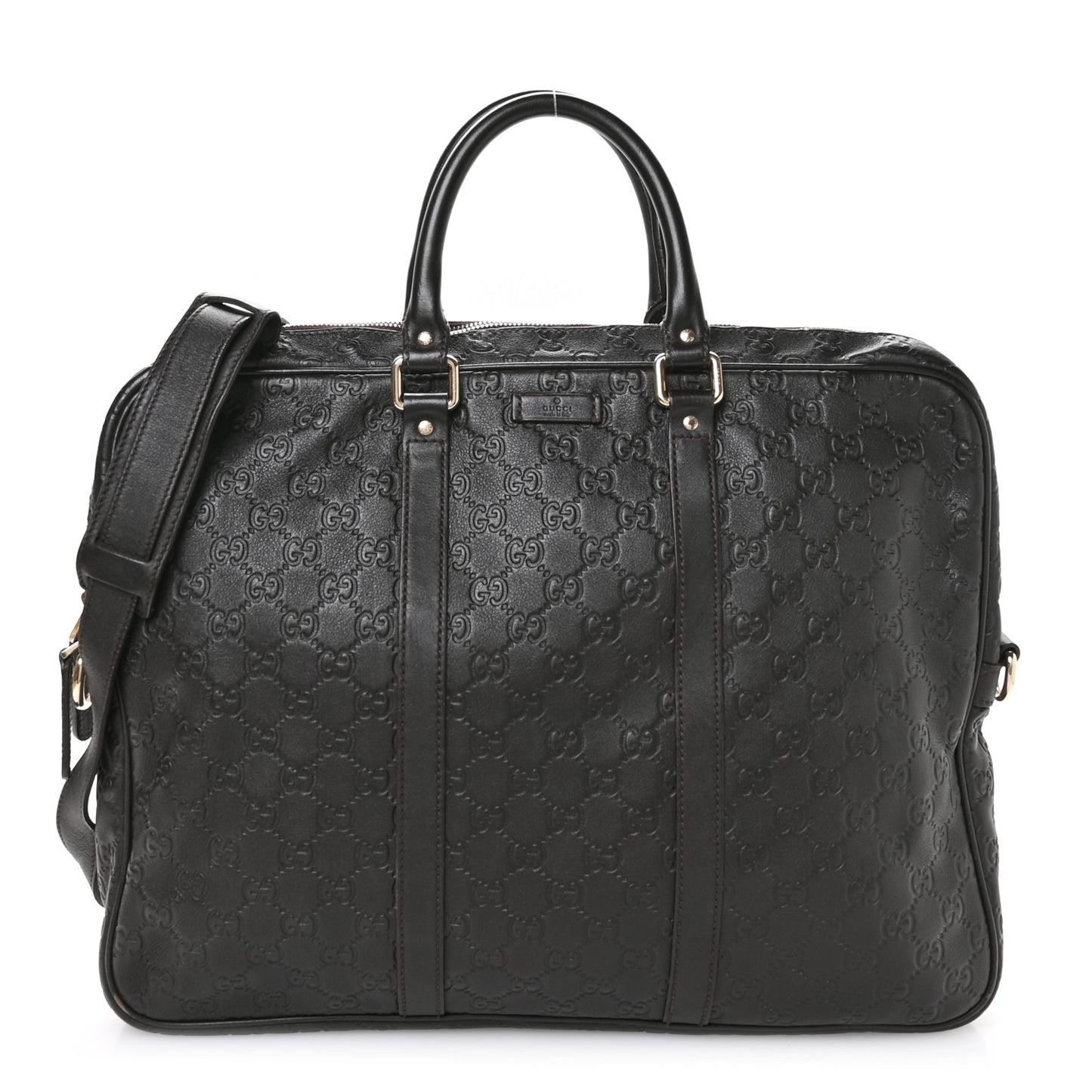 Guccissima Signature Briefcase Dark Brown