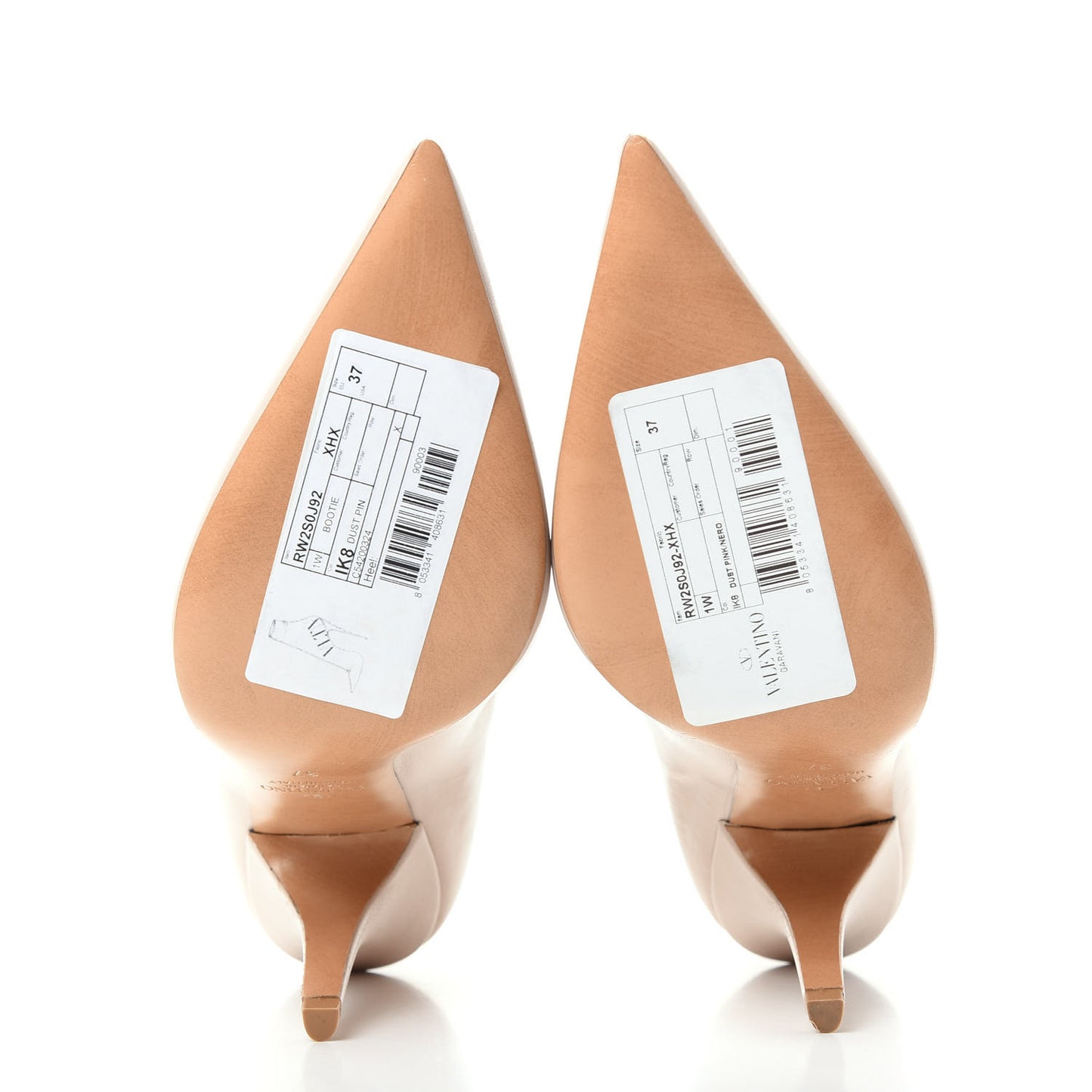 Eco Leather VLTN 100mm Sock Booties 37 Dust Pink Black