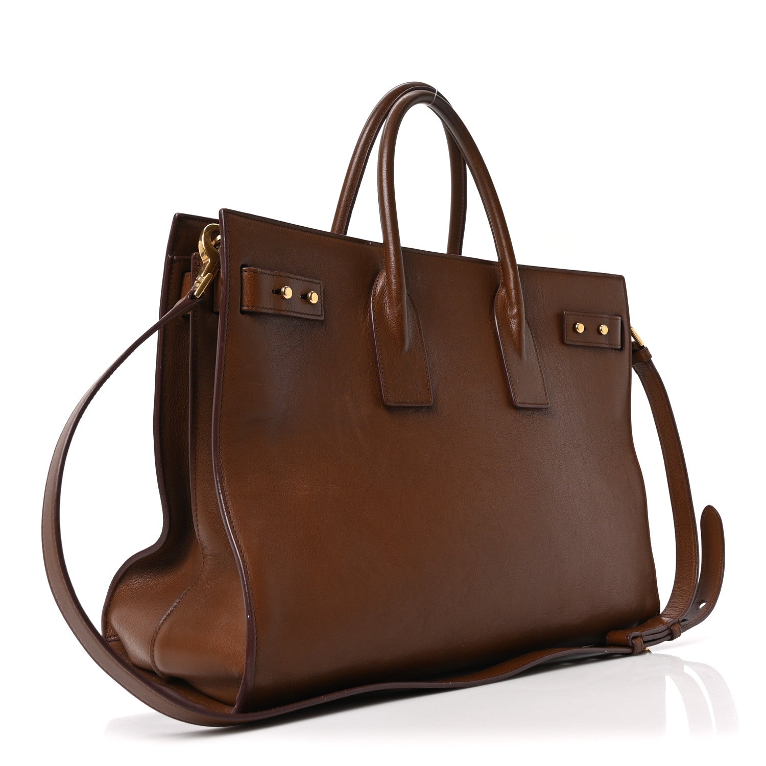 Saint Laurent Smooth Calfskin Medium Supple Sac De Jour Brown 3 of 10