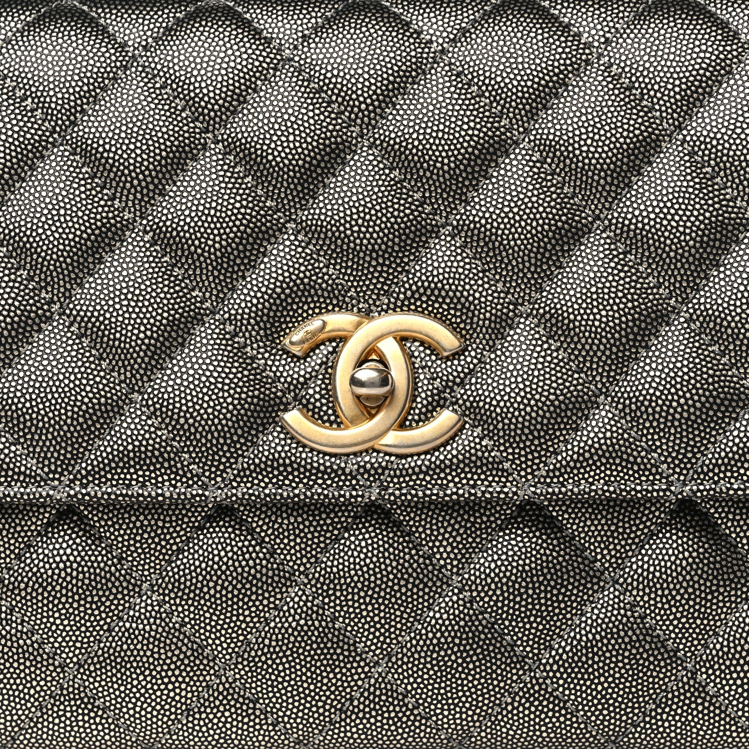 Chanel Metallic Caviar Quilted Small Coco Handle Flap Silver 8 of 10