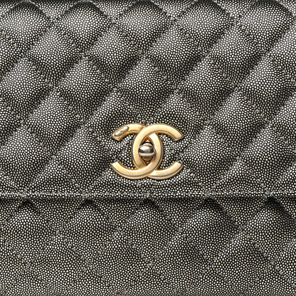 Chanel Metallic Caviar Quilted Small Coco Handle Flap Silver 8 of 10
