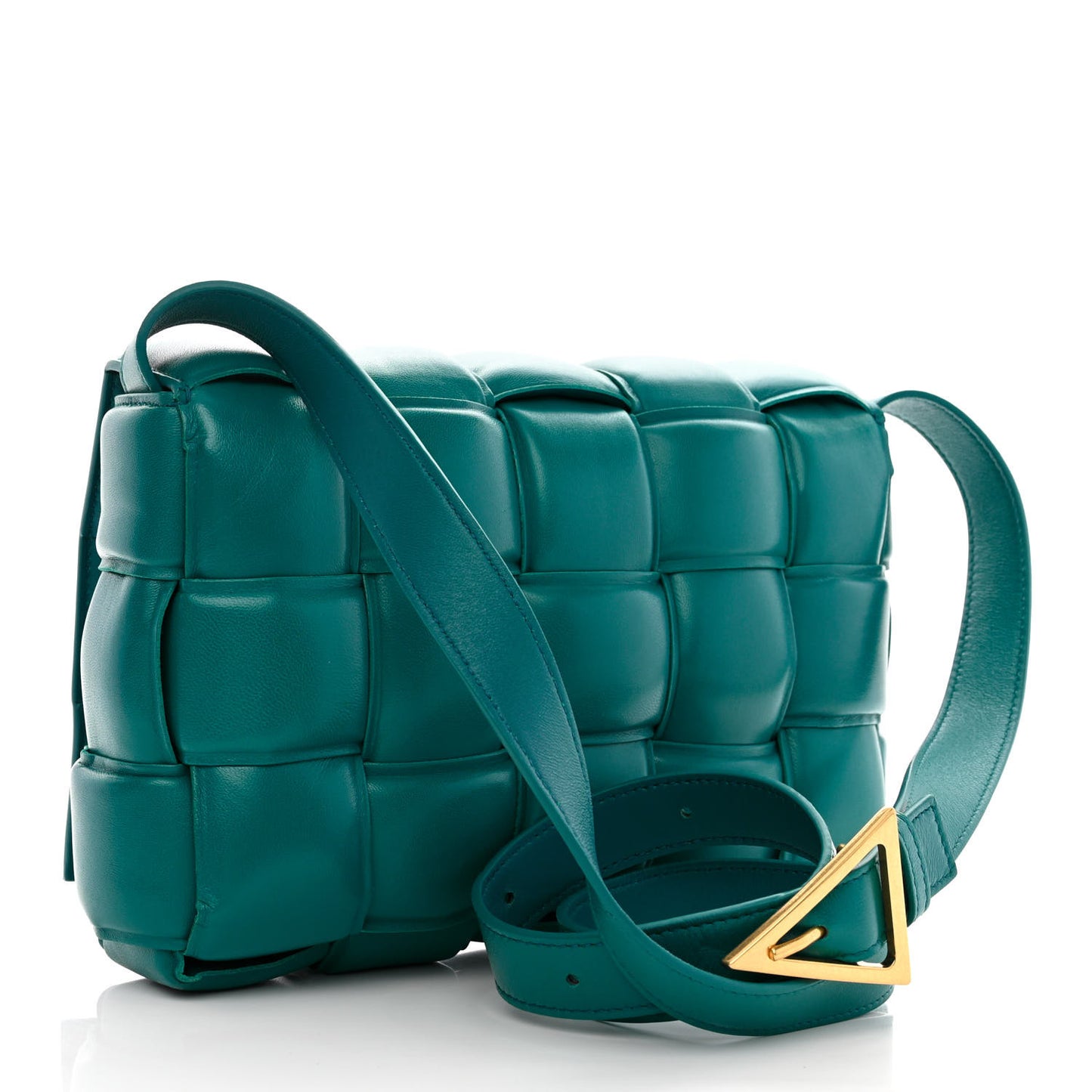 Nappa Maxi Intreccio Padded Cassette Crossbody Bag Mallard