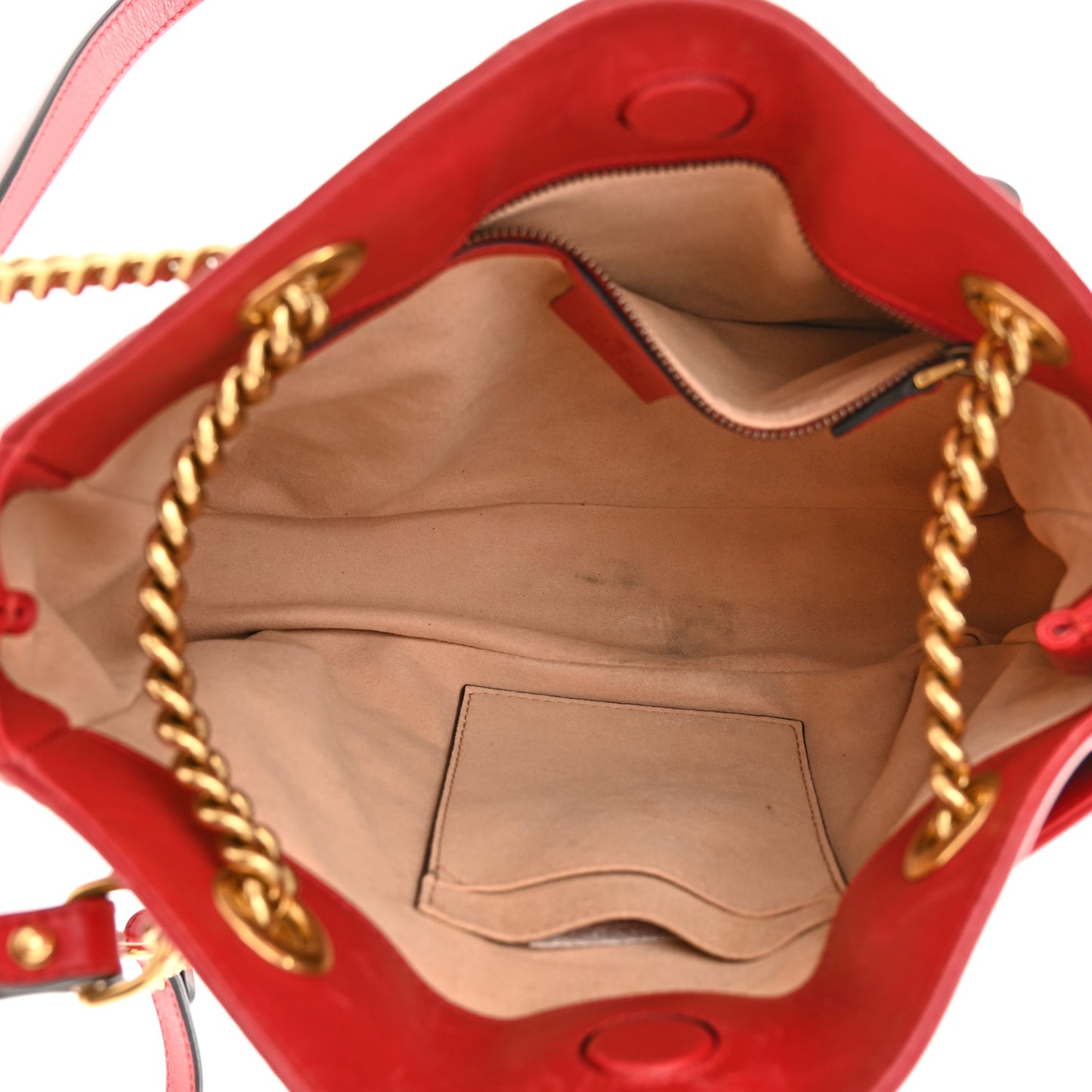 Calfskin Matelasse Medium GG Marmont Open Top Shoulder Bag Hibiscus Red