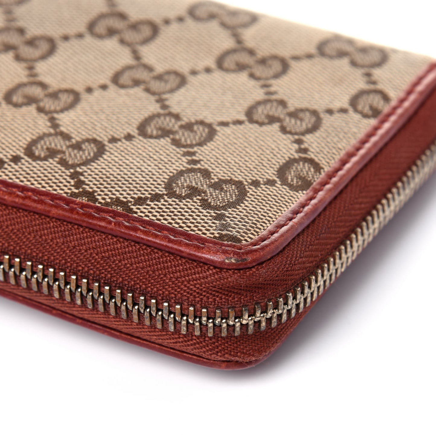 Monogram Bow Zip Around Wallet Brown
