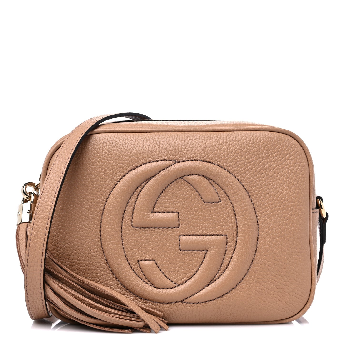 Pebbled Calfskin Small Soho Disco Bag Camelia