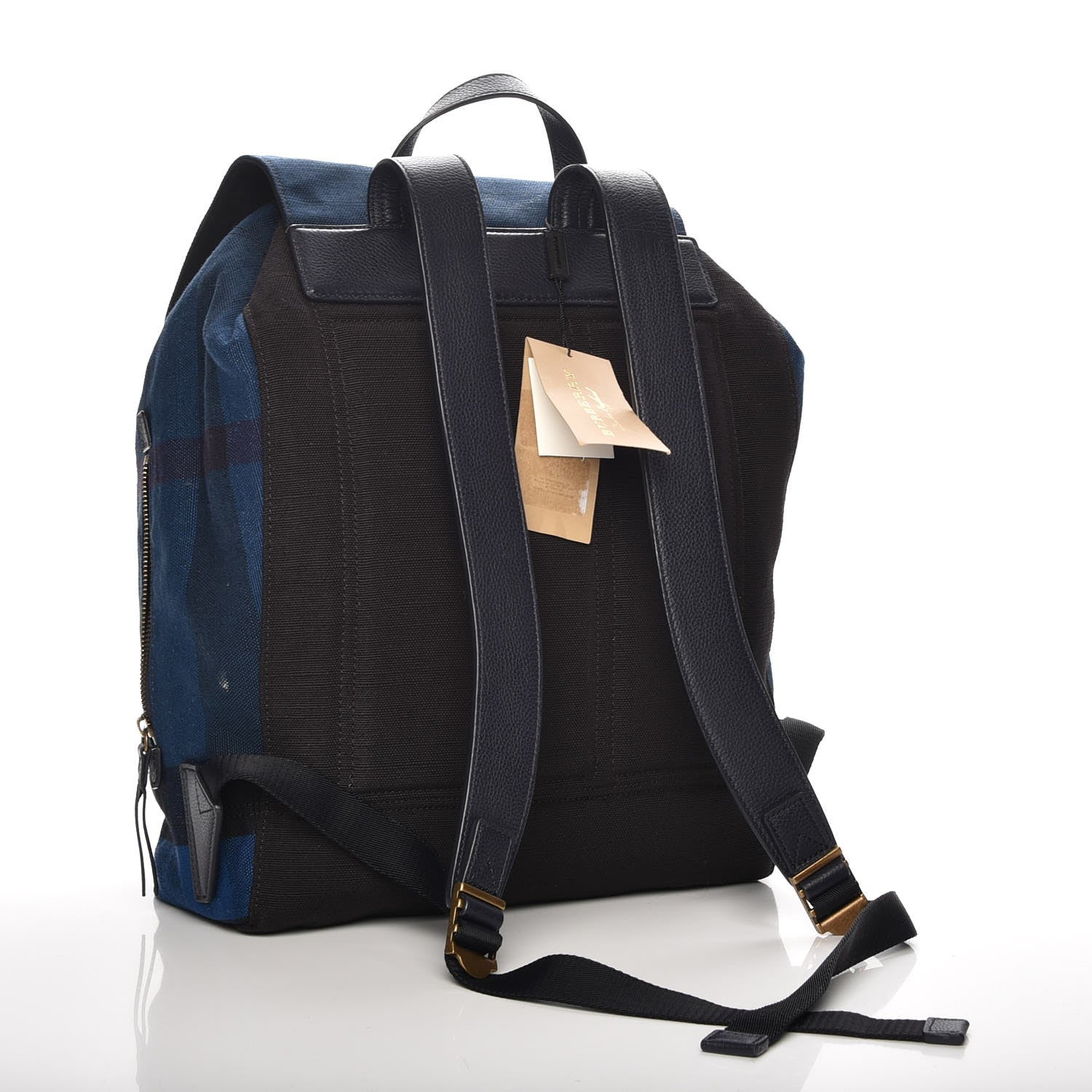 Burberry Overdyed Canvas Mega Check Small Brookdale Backpack Ultramarine Blue 3 of 8