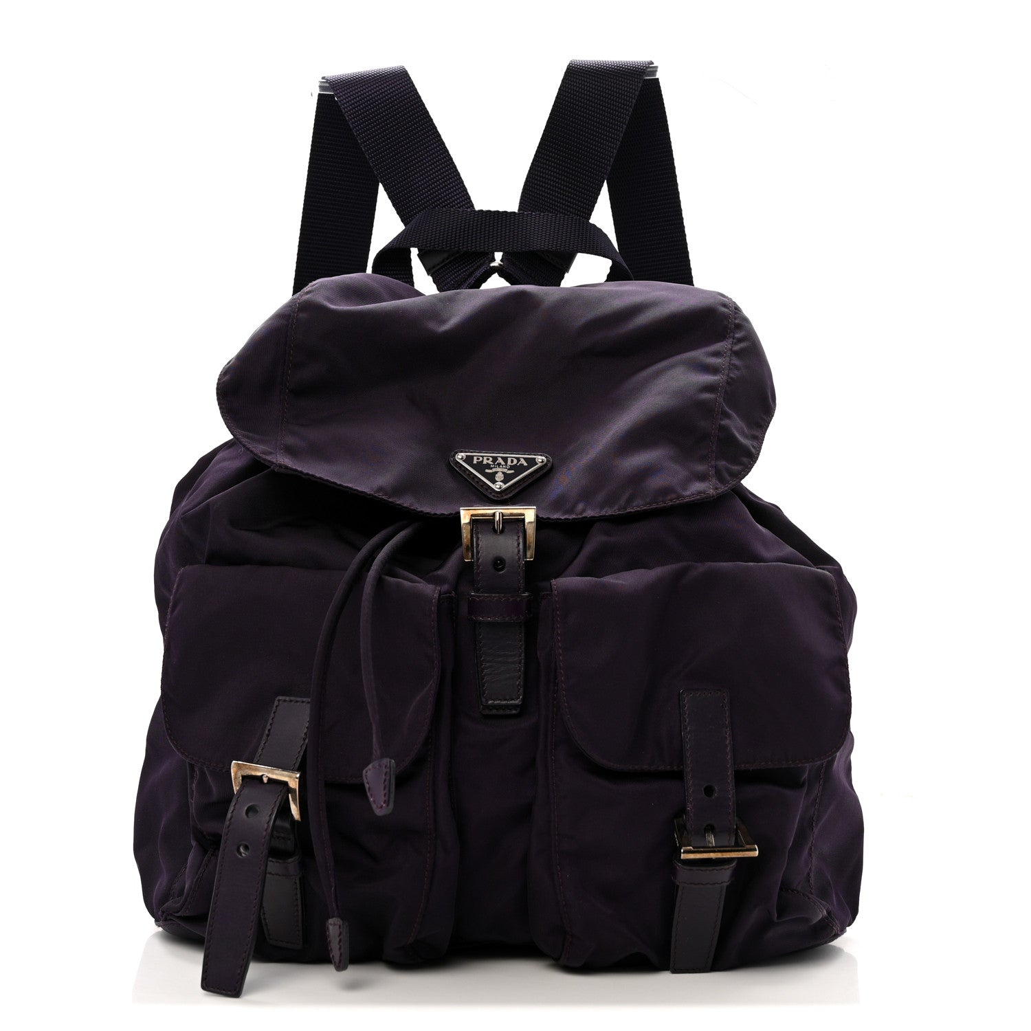 Prada Tessuto Nylon Saffiano Medium Backpack Purple 1 of 13