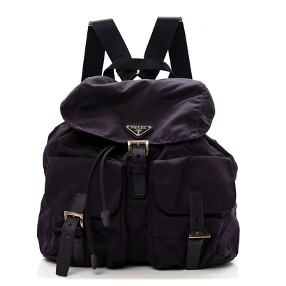 Prada Tessuto Nylon Saffiano Medium Backpack Purple 1 of 13