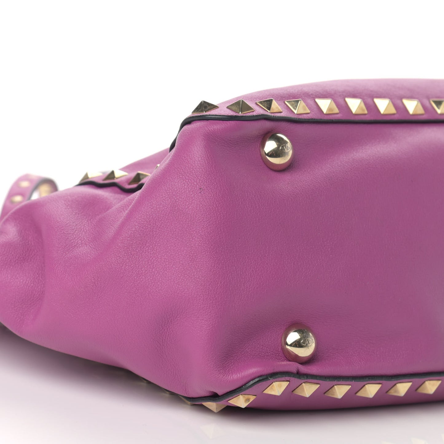 Vitello Small Rockstud Tote Purple Violet