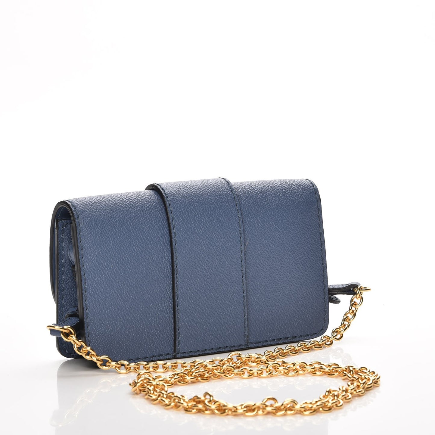Soft Grain Calfskin Mini Phone Bag Steel Blue