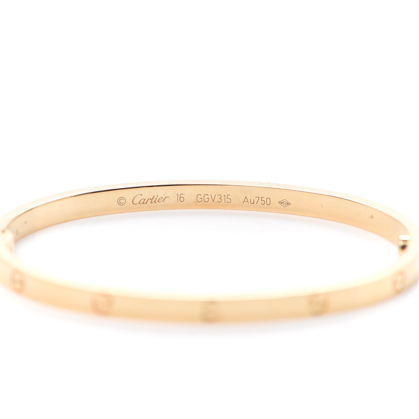 18K Yellow Gold Small LOVE Bracelet 16