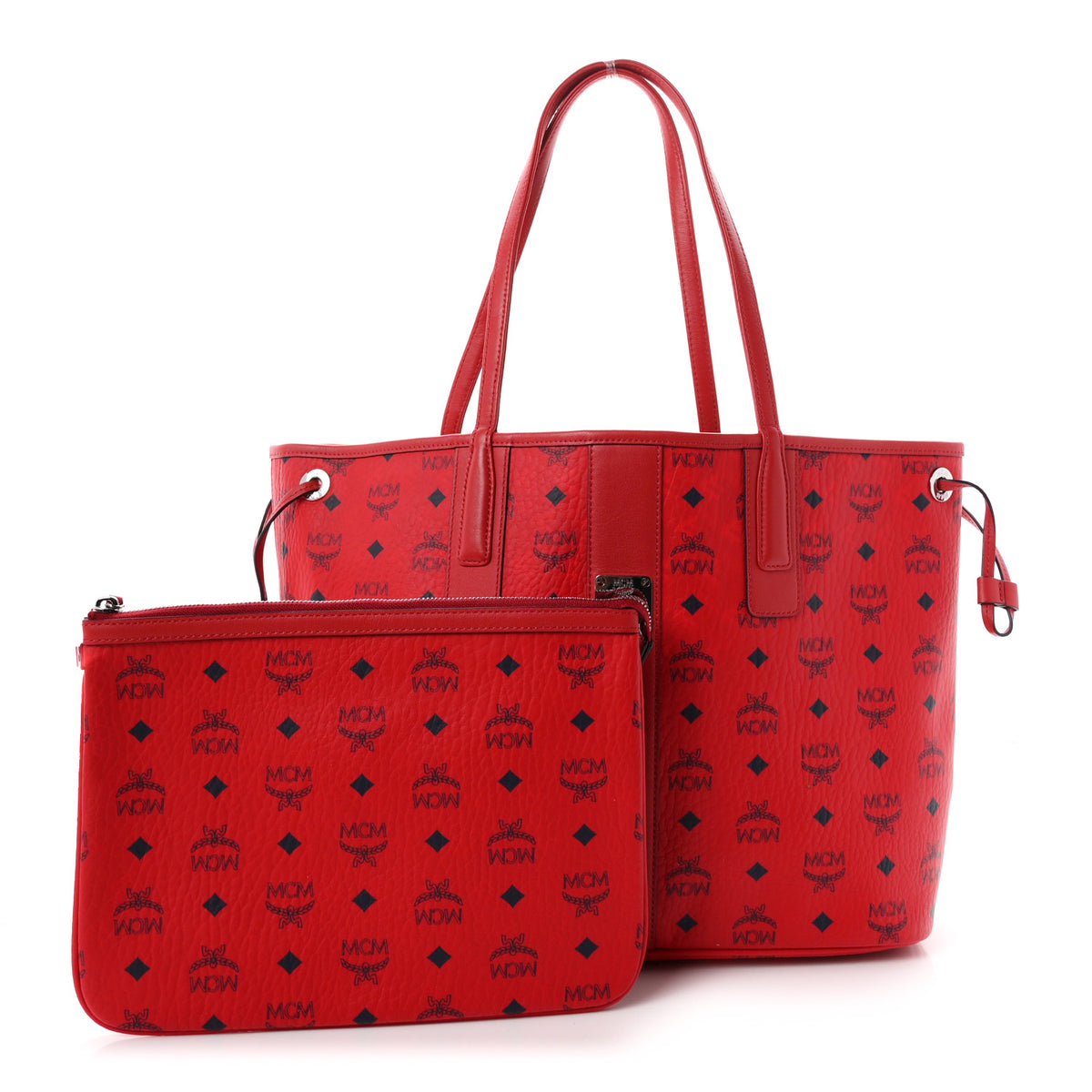 Visetos Medium Liz Reversible Shopper Tote Ruby Red