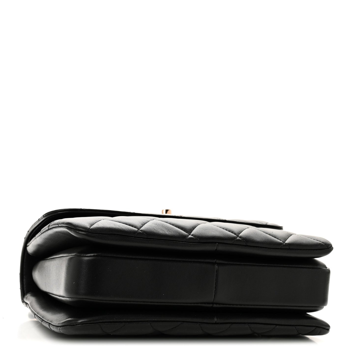 Lambskin Quilted Small Trendy CC Dual Handle Flap Bag Black