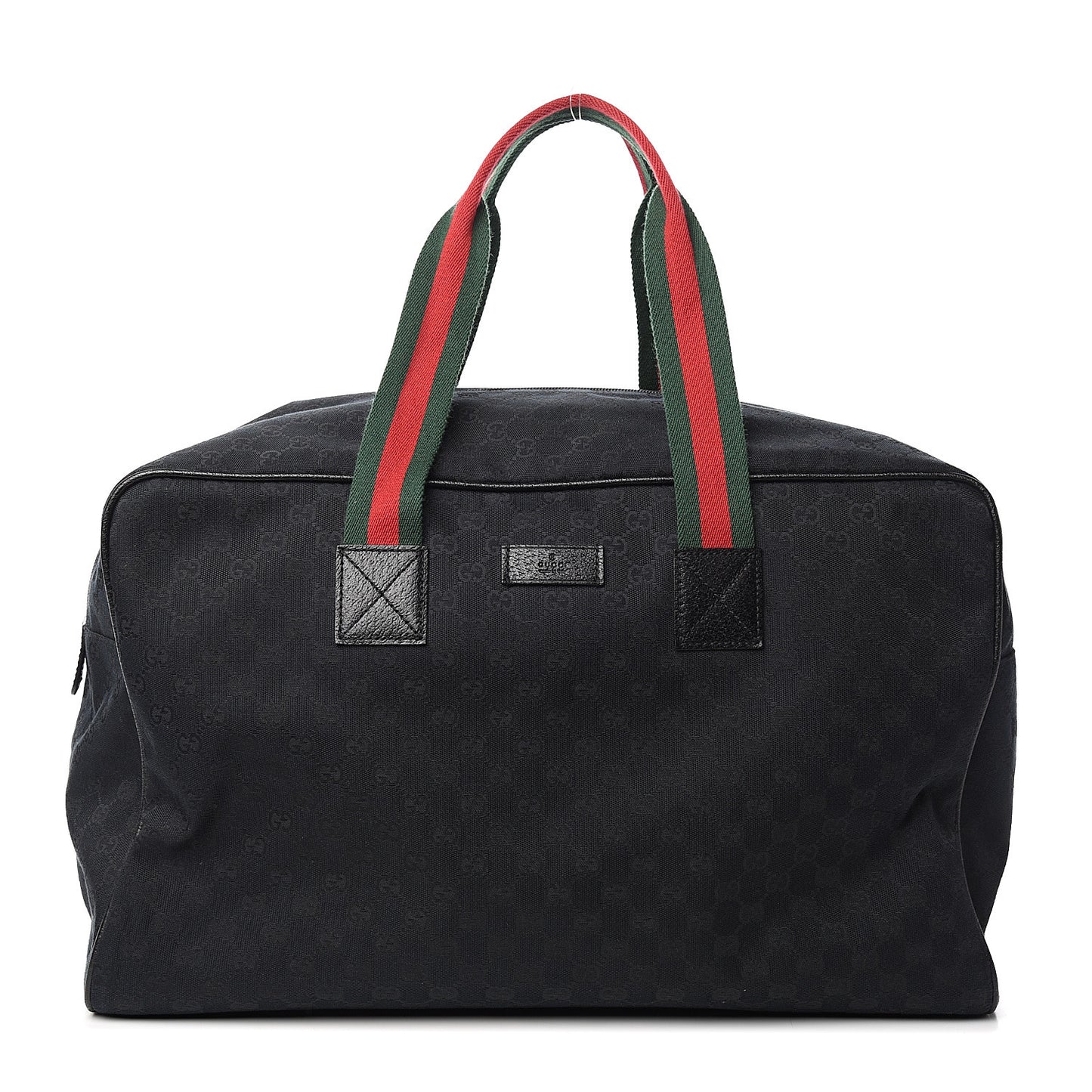 GG Monogram Web Large Collapsible Carry On Duffle Bag Black