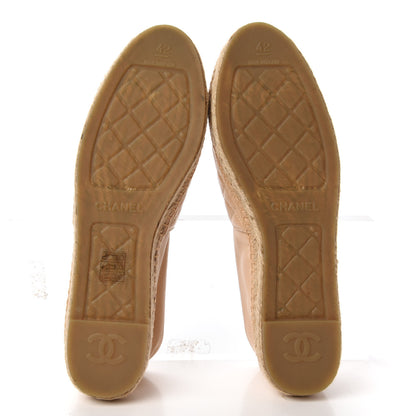 Chanel Lambskin Quilted CC Espadrilles 42 Beige 5 of 11