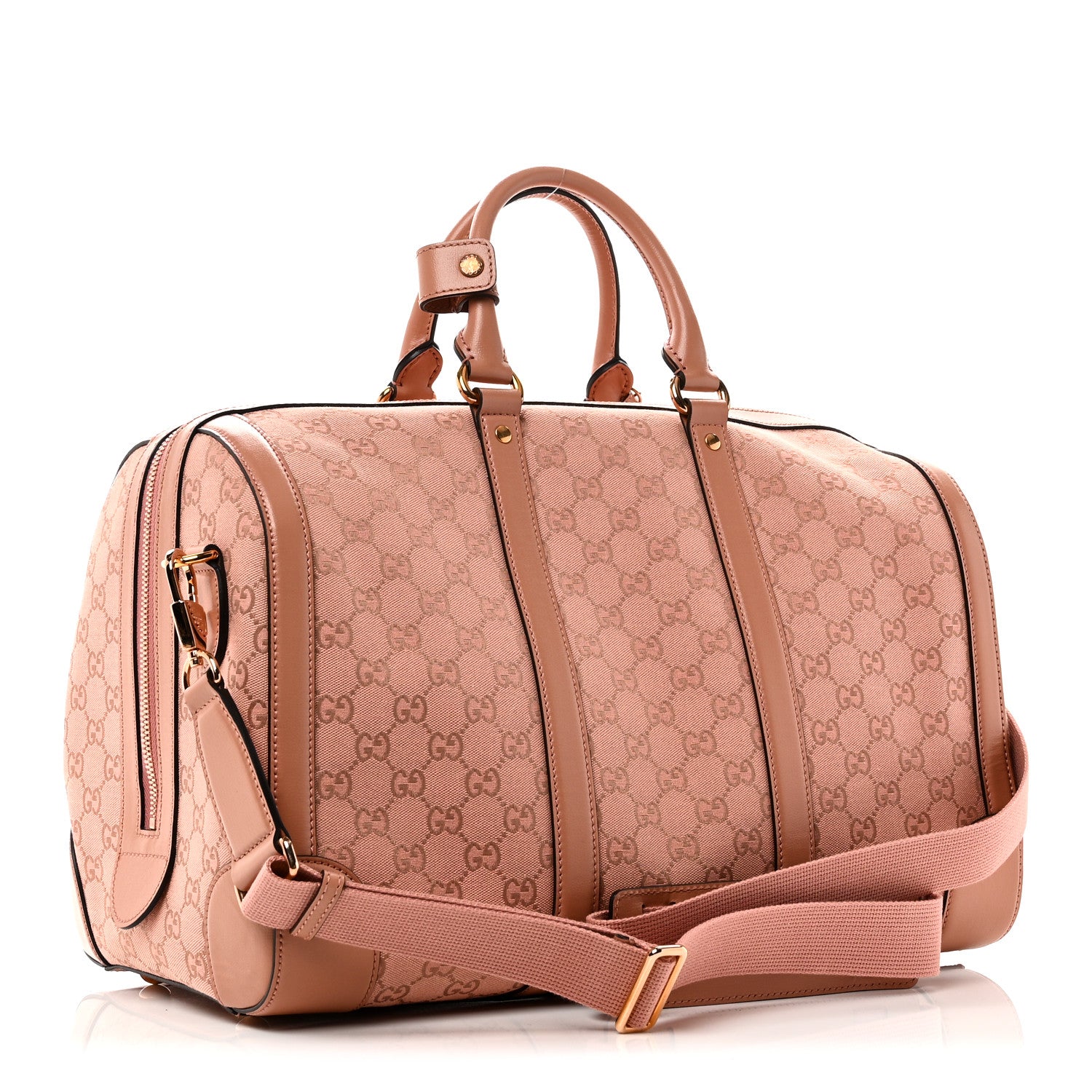 Gucci Monogram Azalea Calfskin Small Retro Interlocking G Duffle Bag Cloche Rose Pink 2 of 9