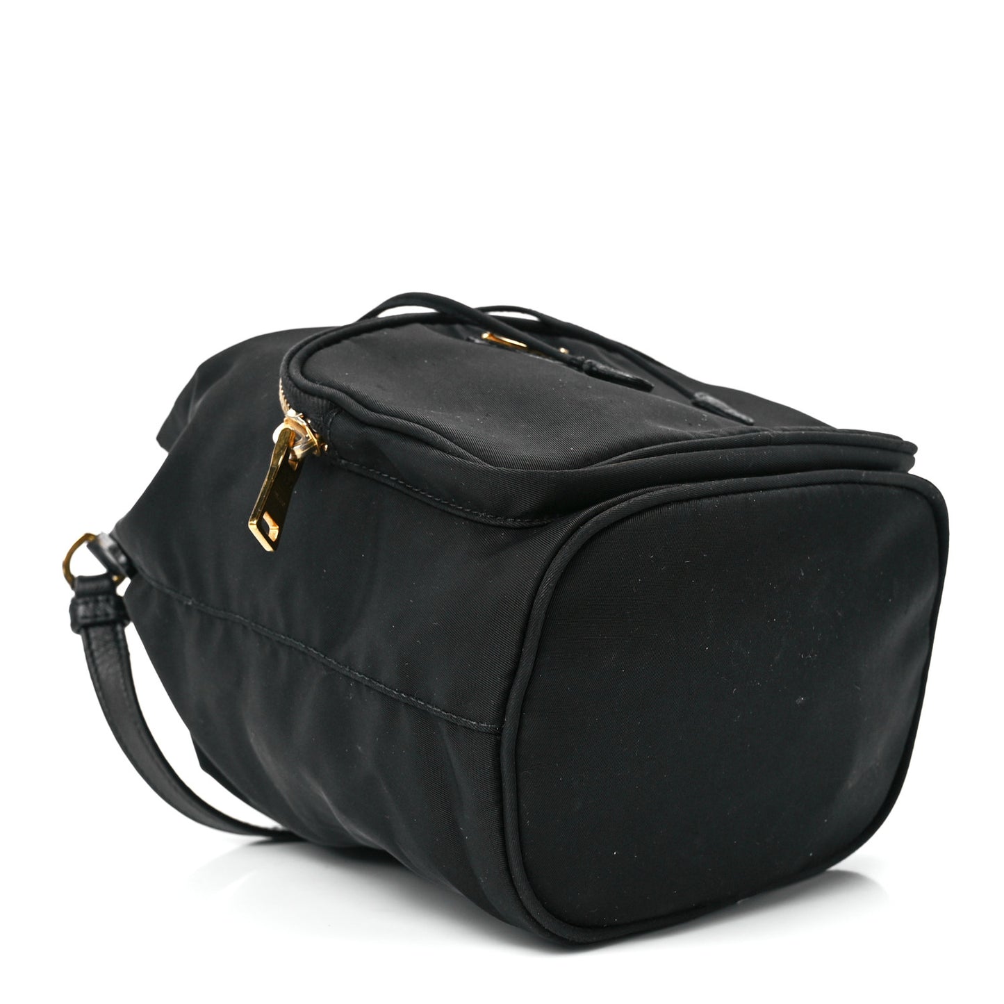 Saffiano Tessuto Nylon Mini Bucket Crossbody Bag Black