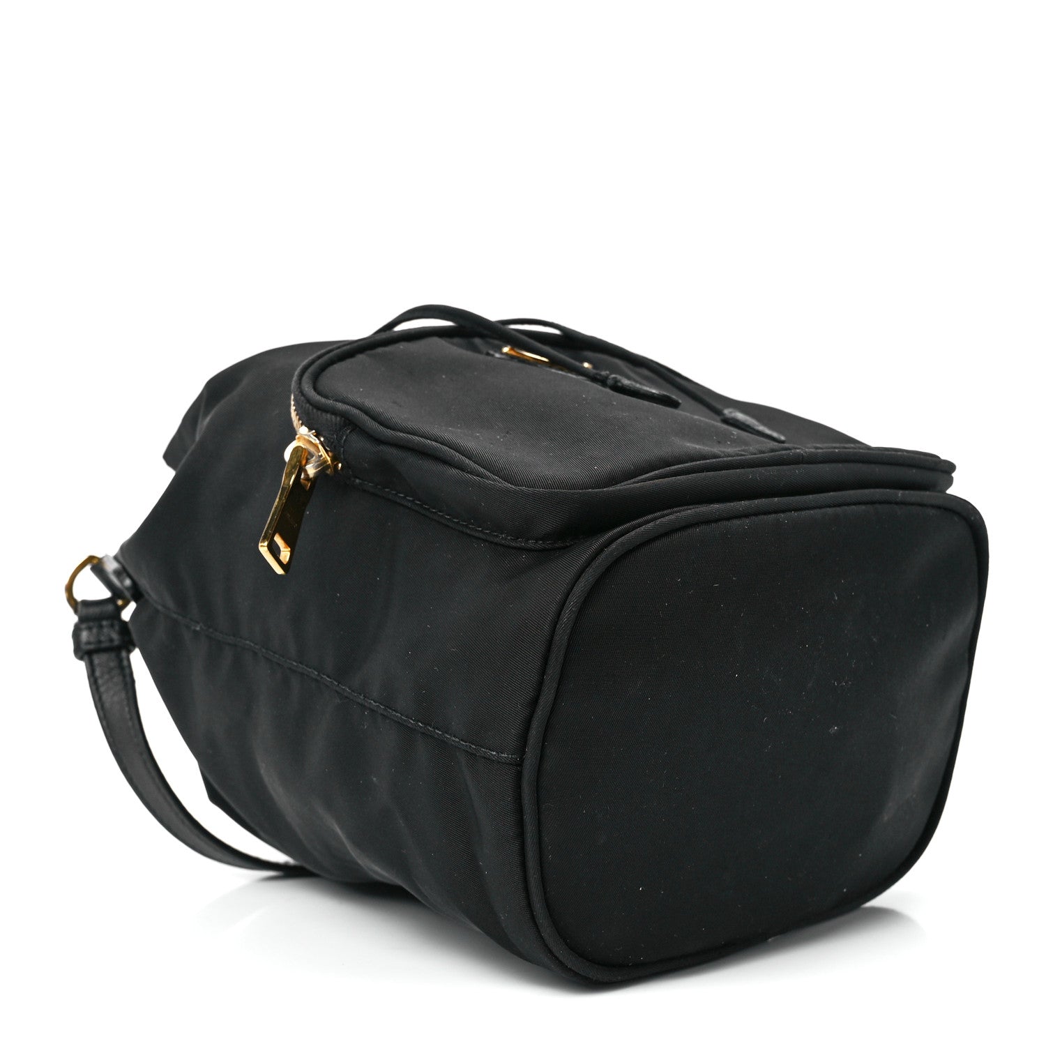 Prada Saffiano Tessuto Nylon Mini Bucket Crossbody Bag Black 4 of 13